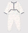 Baby-Strampler aus Velours weiss MARSHMALLOW/weiss MULTICO